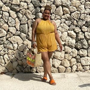 Flower power yellow romper